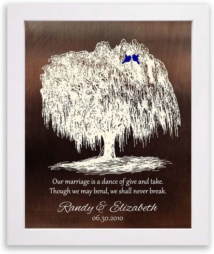 9th Anniversary Personalized Family Willow Tree Art for Couples