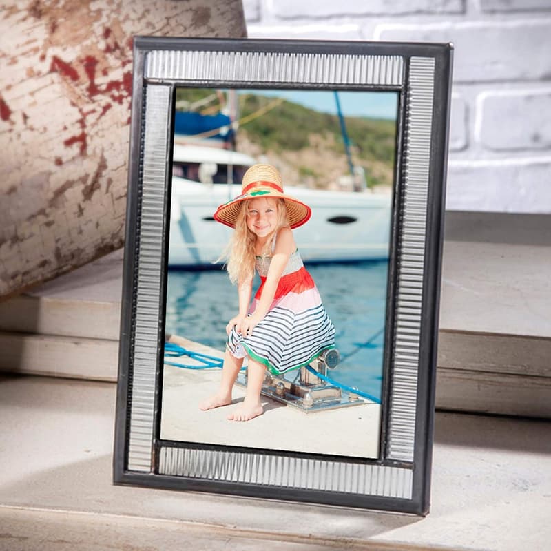 Modern Clear Glass Picture Frame 4x6 - Wedding Anniversary Gift