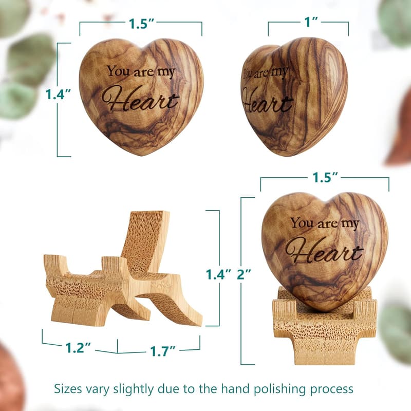 5-Year Anniversary Engraved Olive Wood Heart Gift