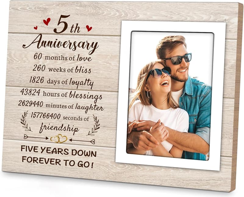 5th Anniversary Personalized Photo Frame for Couples