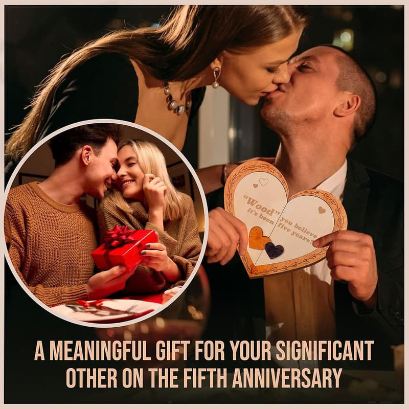 5th Anniversary Wooden Gift for Couples