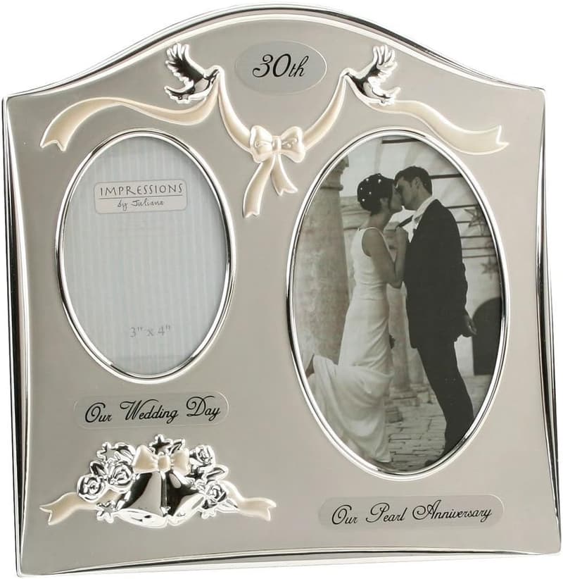 30th Anniversary Two-Tone Silver Plated Photo Frame