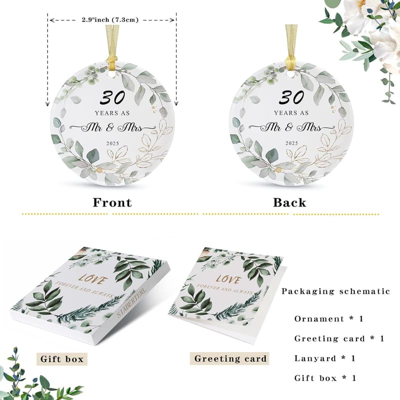 Happy 30th Anniversary Ceramic Keepsake for Parents