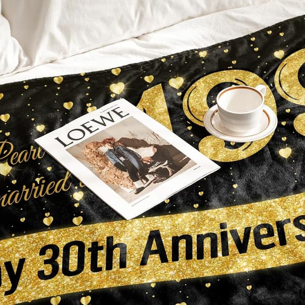 30th Anniversary Blanket Gift for Couples, Since 1995