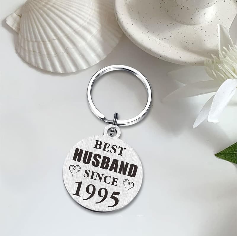 30th Anniversary Keychain Gift for Him, Since 1995