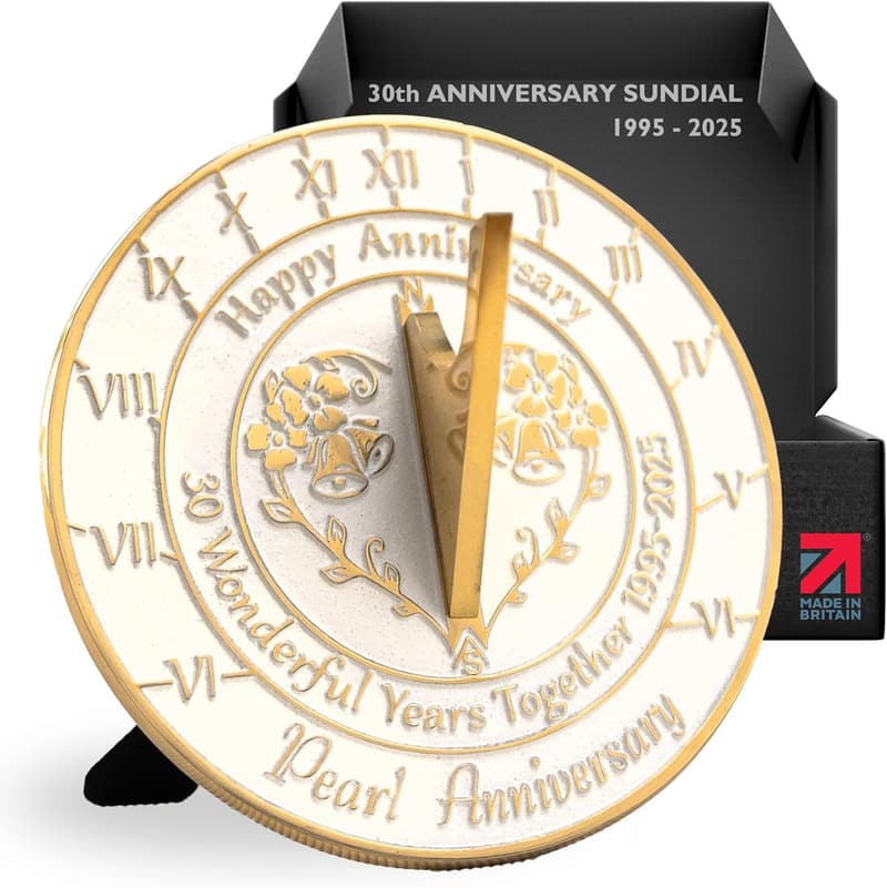 30th Anniversary Handmade Sundial Gift in Recycled Metal
