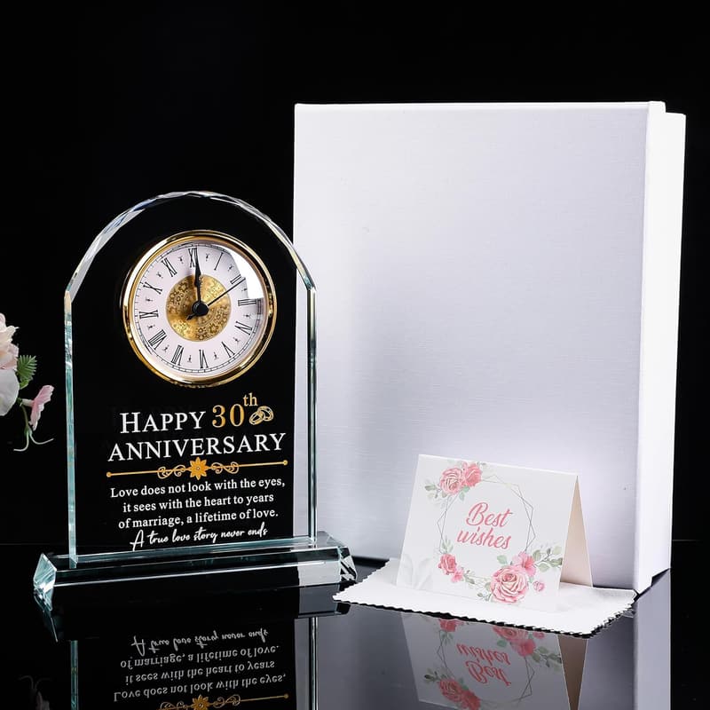 30th Anniversary Quartz Clock Gift for Couples