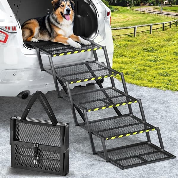 Adjustable Heavy-Duty Dog Stairs for Cars, 300lbs Capacity