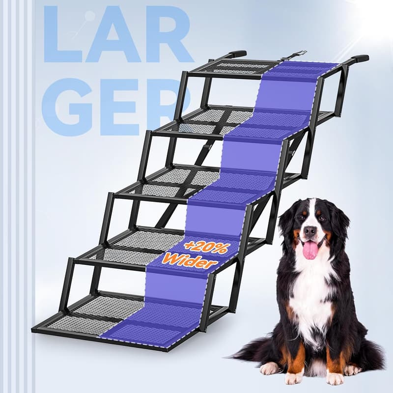 Adjustable Heavy-Duty Dog Stairs for Cars, 300lbs Capacity