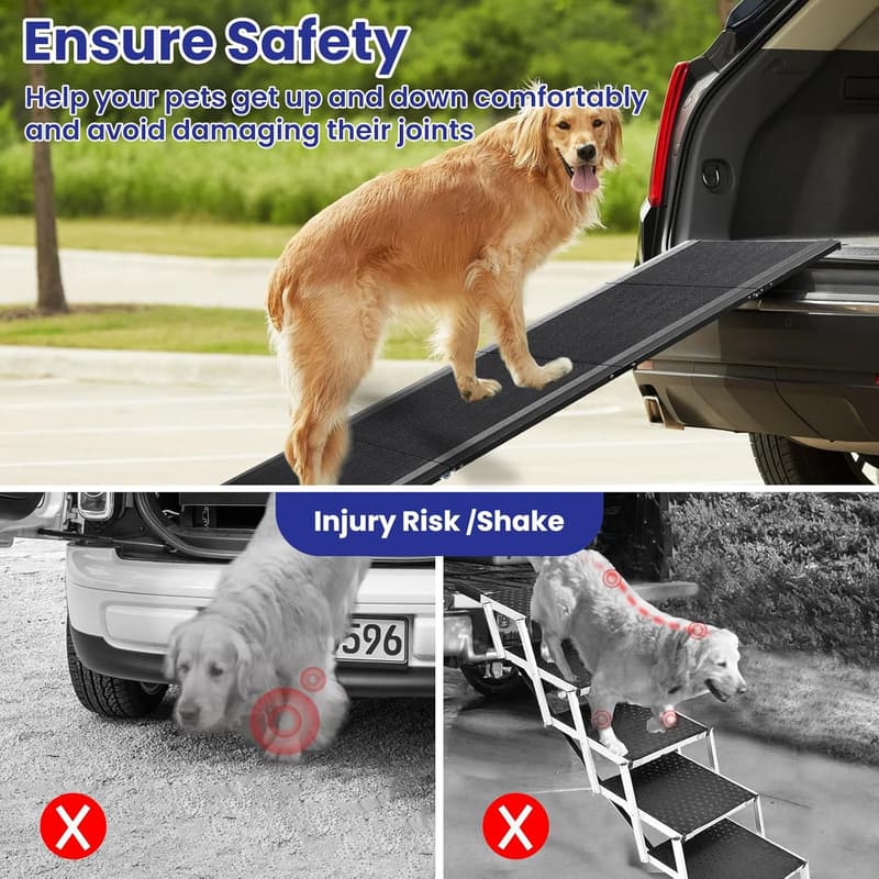 Portable Extra Long Dog Ramp for Large Dogs, Non-Slip Surface