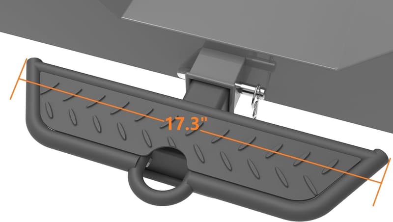 Trailer Hitch Step for Trucks, 17.3 Inch Bumper Guard (Black)