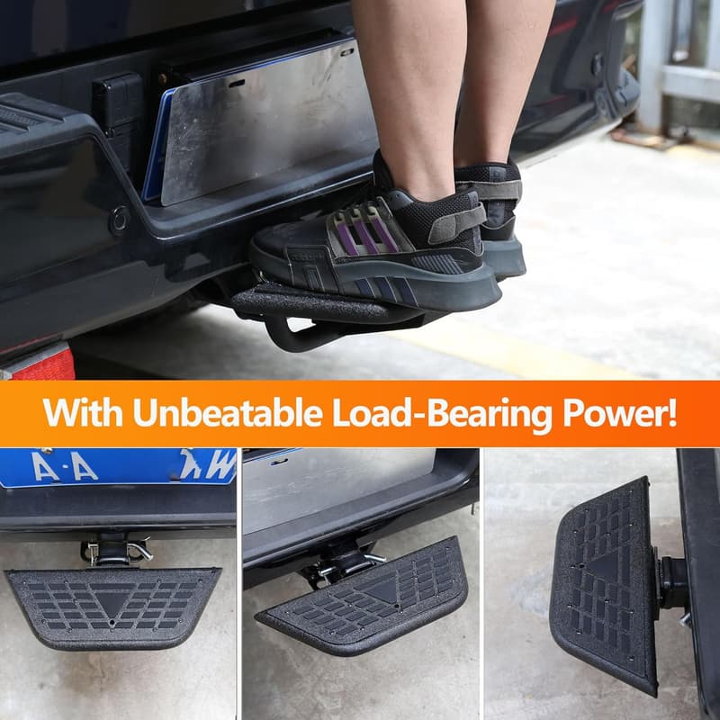 Universal Rear Hitch Step with Non-Slip Mat for SUVs/Pickups
