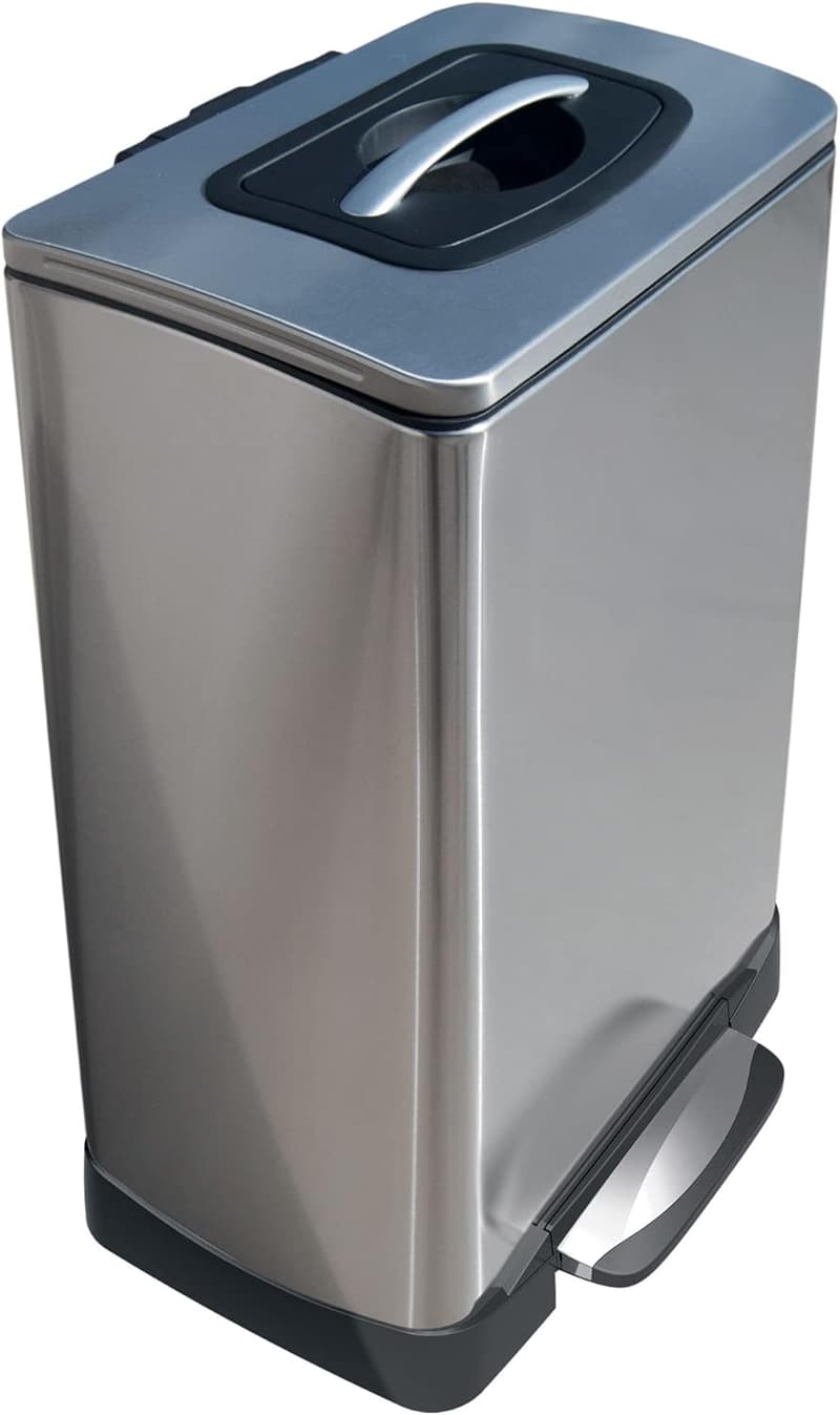 Manual Stainless Steel Trash Compactor, 40L Household Essential