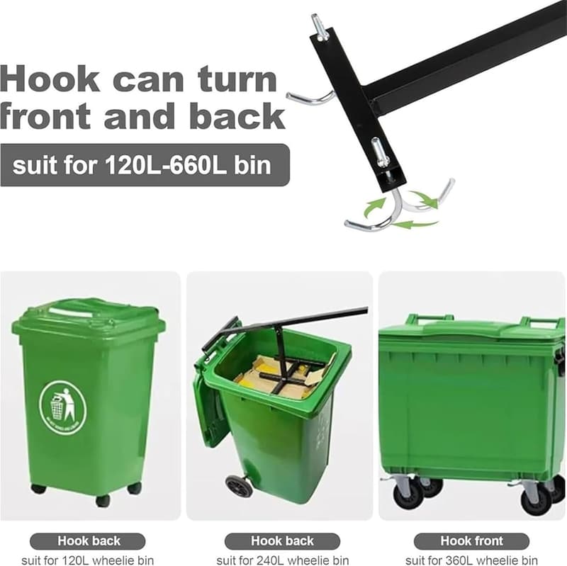 Touchless Manual Trash Compactor for Kitchen & Outdoor Use (Black)