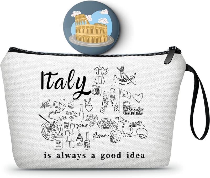 Birthday Gift - Small Cosmetic Makeup Bag with Mirror for Women