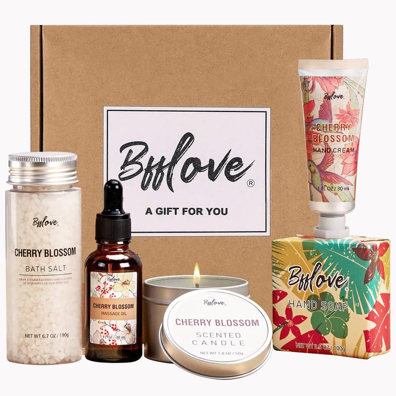 Cherry Blossom Spa Set for Women - 5pcs Birthday Gift