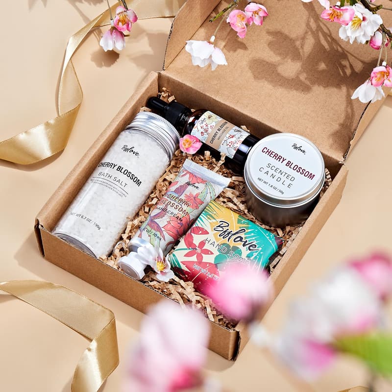 Cherry Blossom Spa Set for Women - 5pcs Birthday Gift