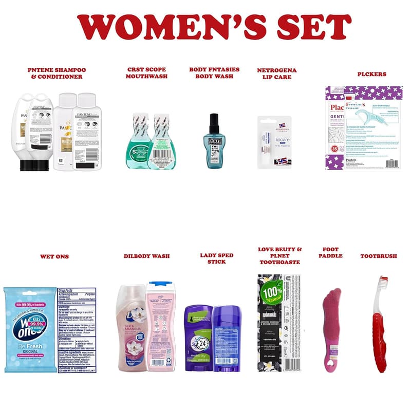 Valentine's Day Women's Travel Toiletry Kit with 10 Essentials