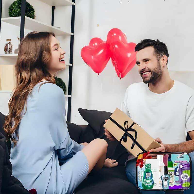 Valentine's Day Women's Travel Toiletry Kit with 10 Essentials