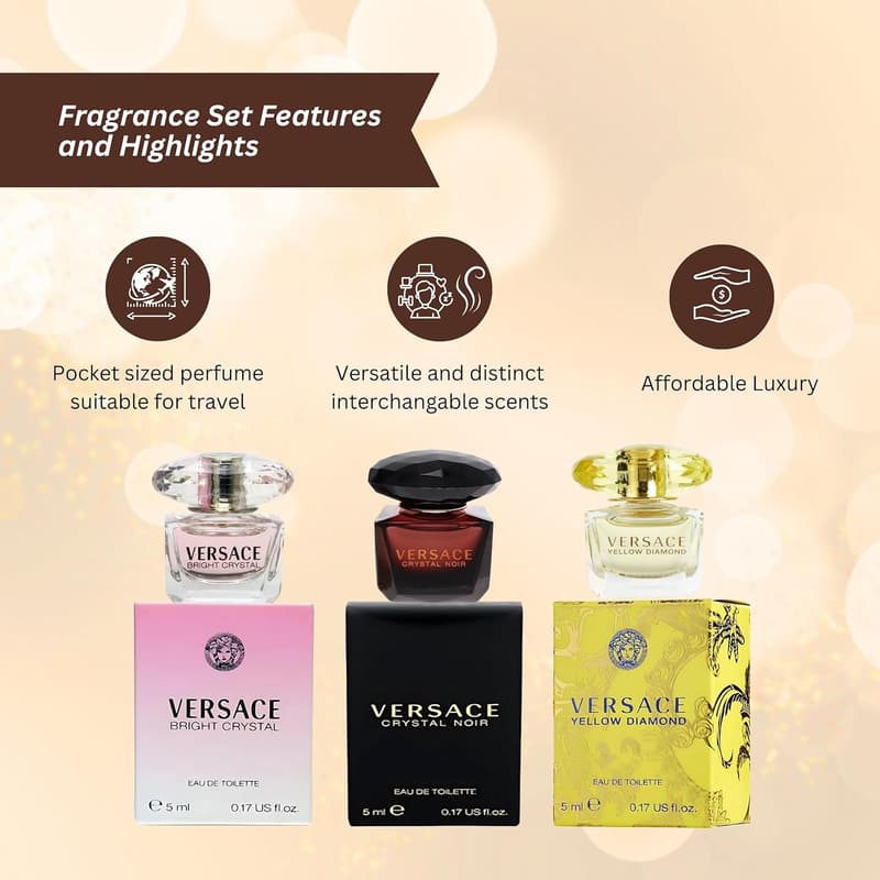 Women's Mini Perfume Gift Set – Yellow Diamond, Crystal Noir, Bright Crystal