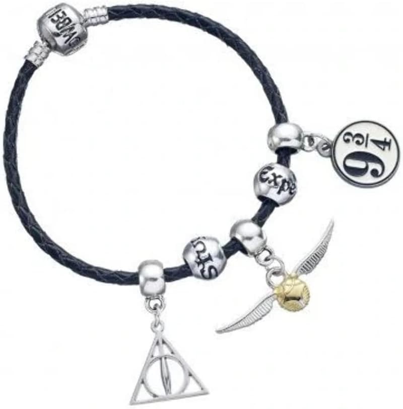 Harry Potter Black Charm Bracelet with Charms & Spell Beads