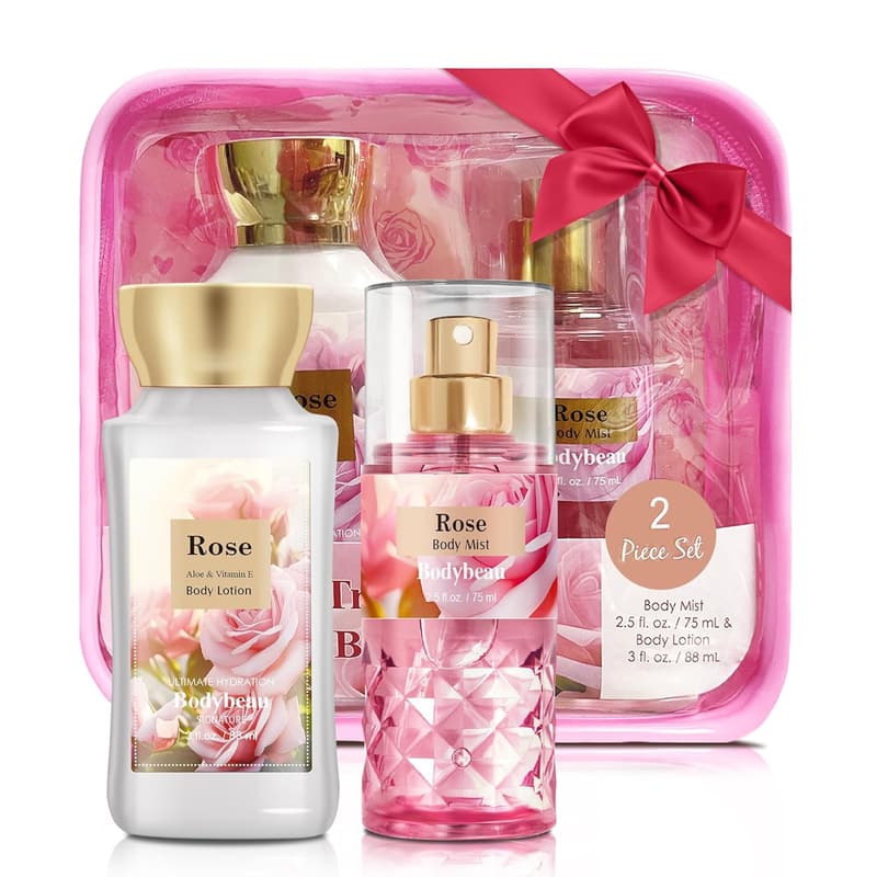 Rose Body Care Travel Set – 2PCS Lotion & Mist for Her