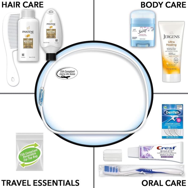 Women's Deluxe Travel Kit with TSA-Compliant Essentials