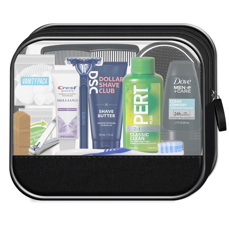 Men's Travel Convenience Kit - 16-Piece TSA Compliant Essentials