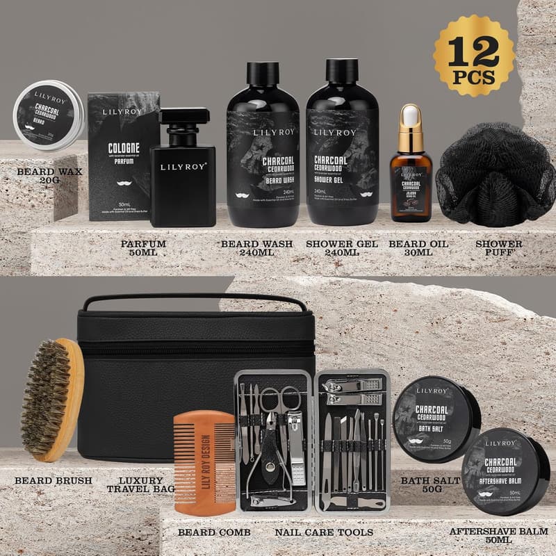 Luxury 30-Piece Bath & Beard Gift Set for Father's Day