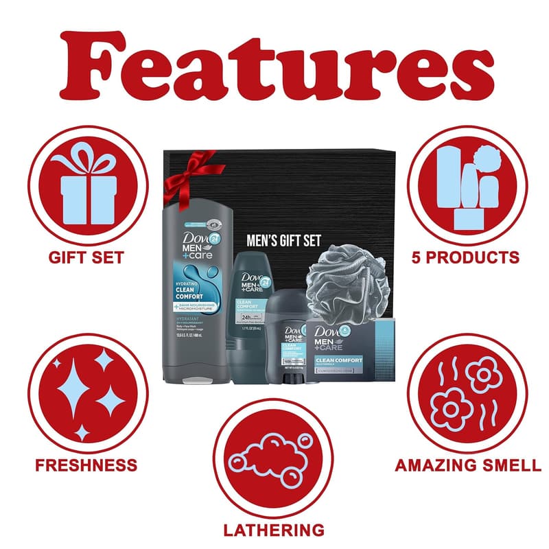 Father's Day Gift Set for Men - 5-Piece Clean Comfort Set