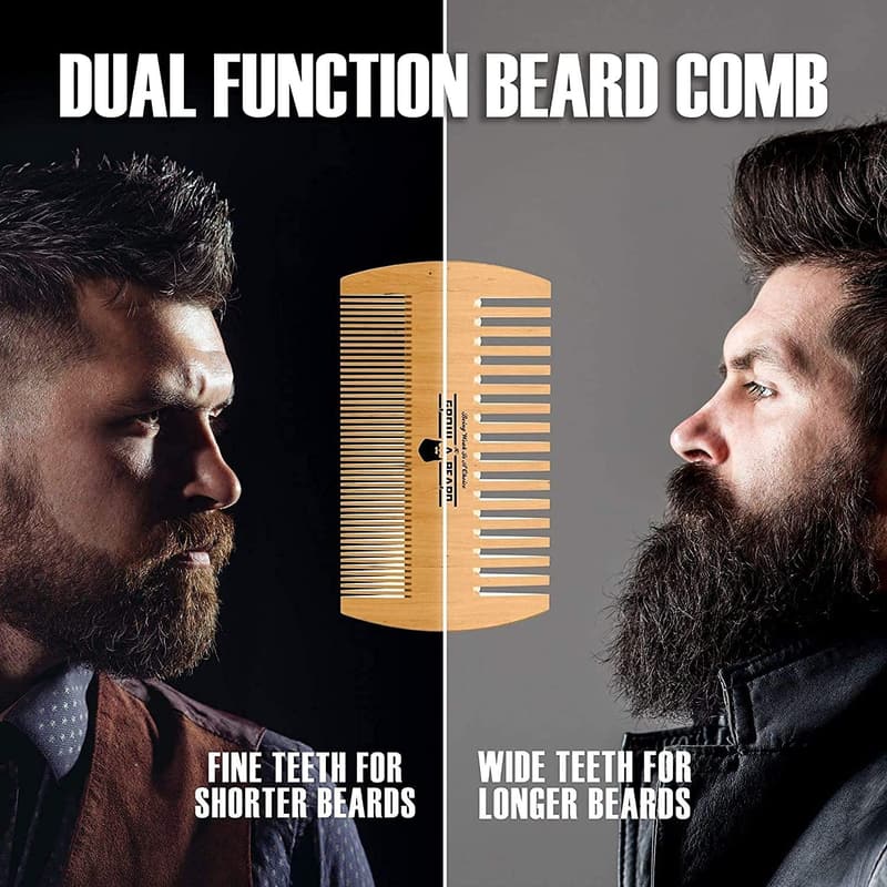 Men's Grooming Kit: Beard Brush, Comb, Oil & Balm Set