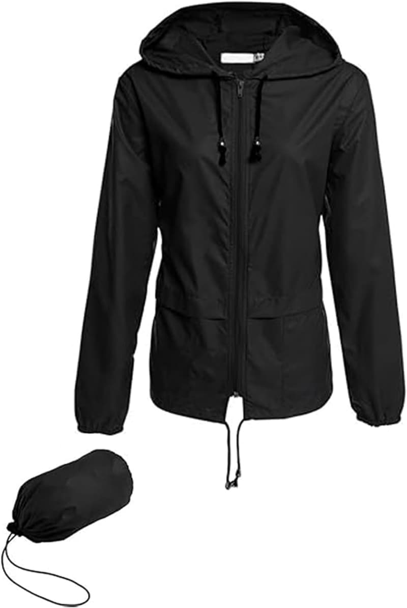 Lightweight Women's Waterproof Packable Raincoat Jacket