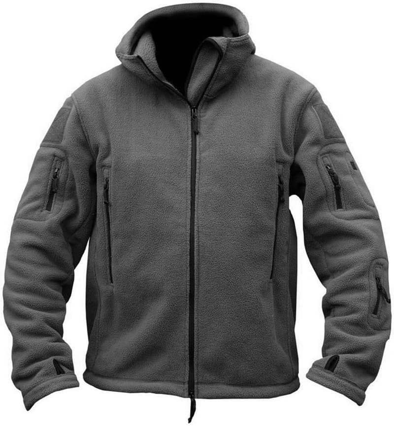 Men's Tactical Fleece Hoodie Jacket for Sports and Outdoor Use
