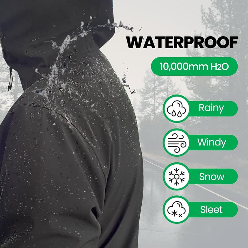 Packable Waterproof Rain Jacket for Men - All-Season, Breathable