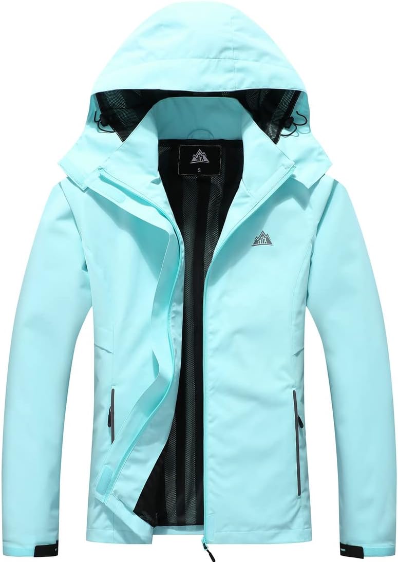 Lightweight Women's Waterproof Hooded Rain Jacket