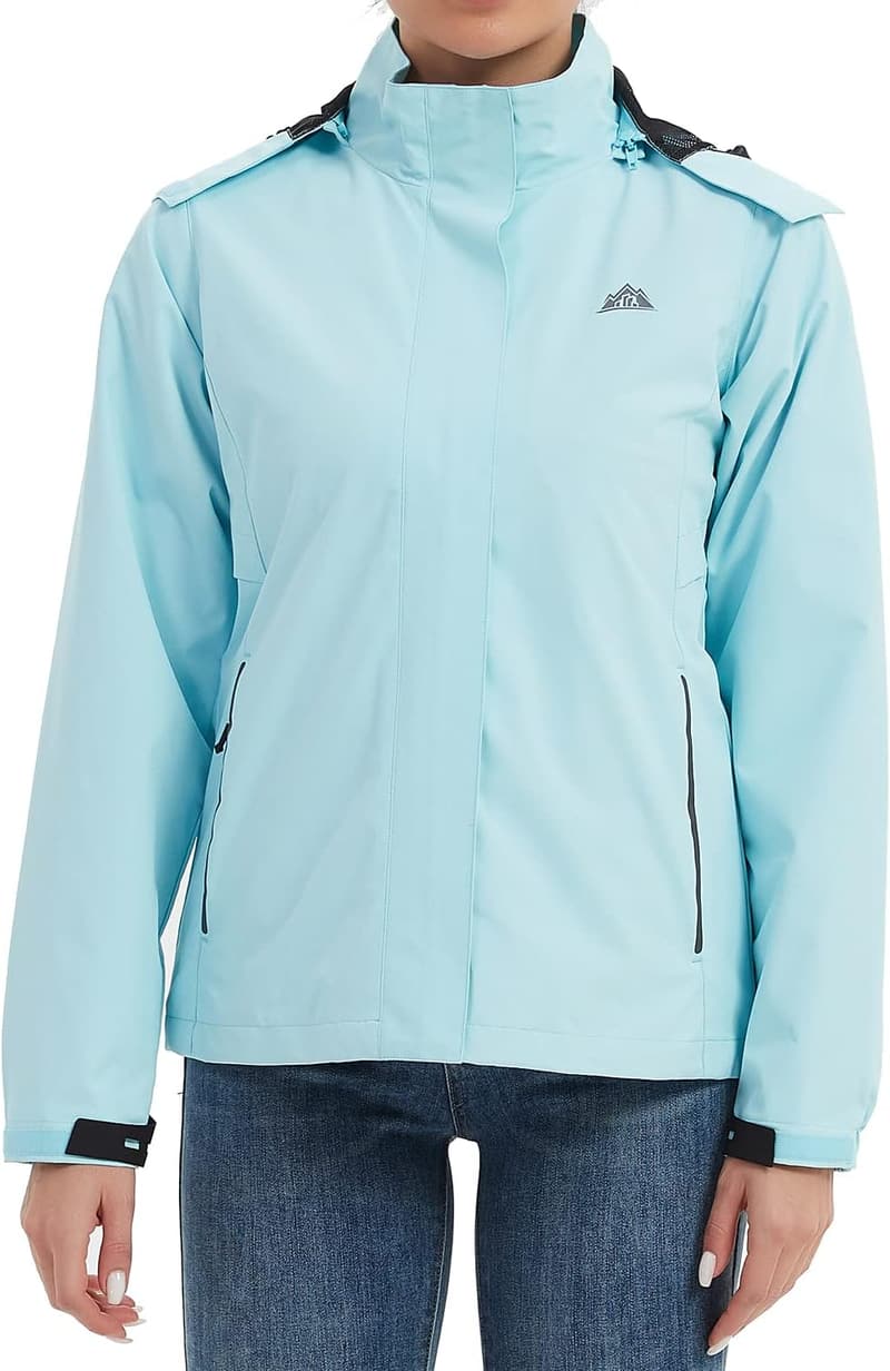 Lightweight Women's Waterproof Hooded Rain Jacket