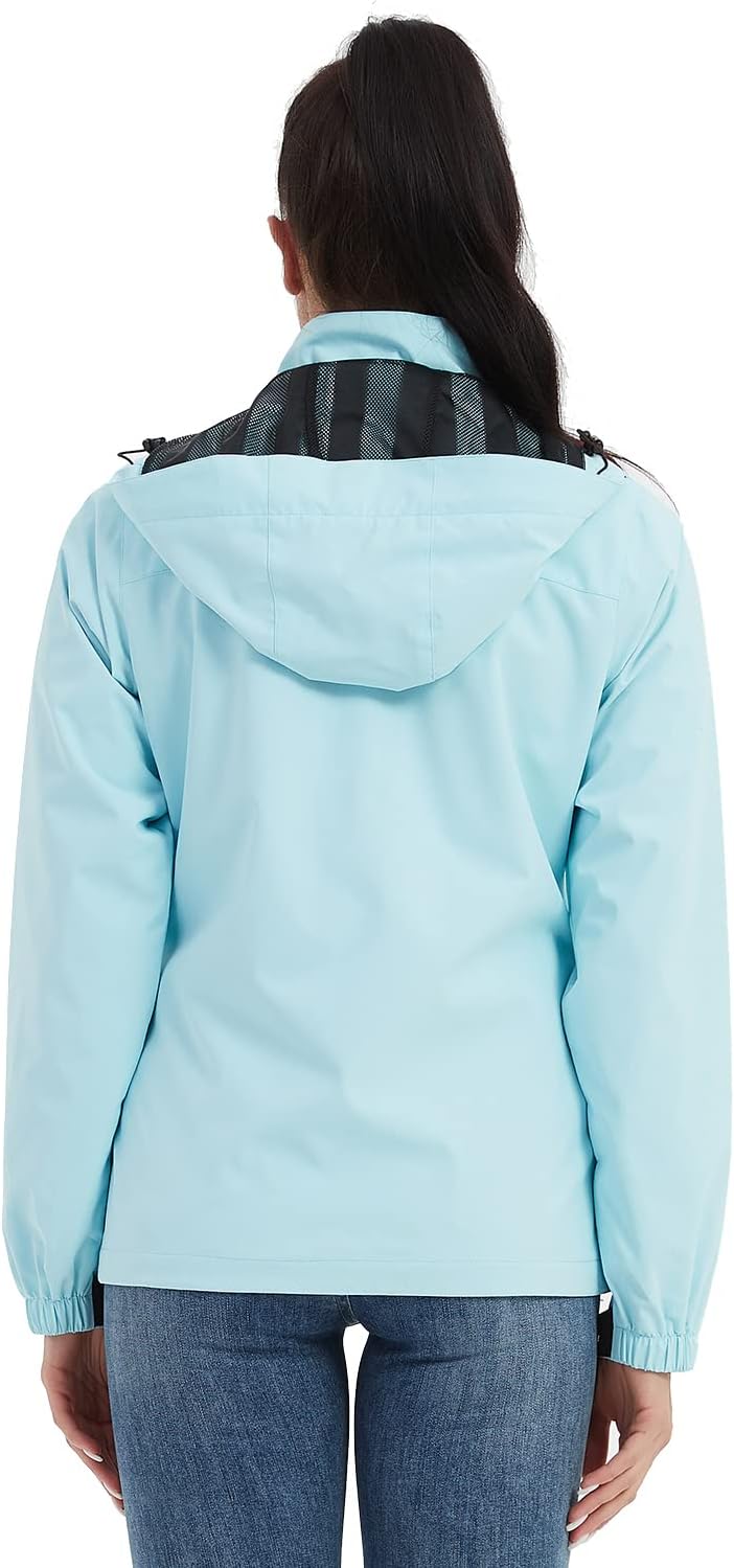 Lightweight Women's Waterproof Hooded Rain Jacket