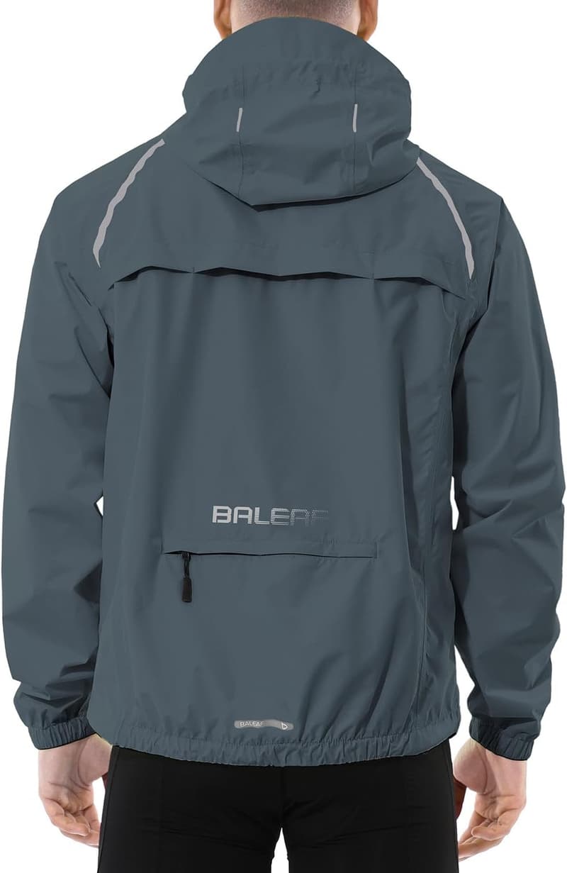 Men's Waterproof Reflective Rain Jacket for Outdoor Activities