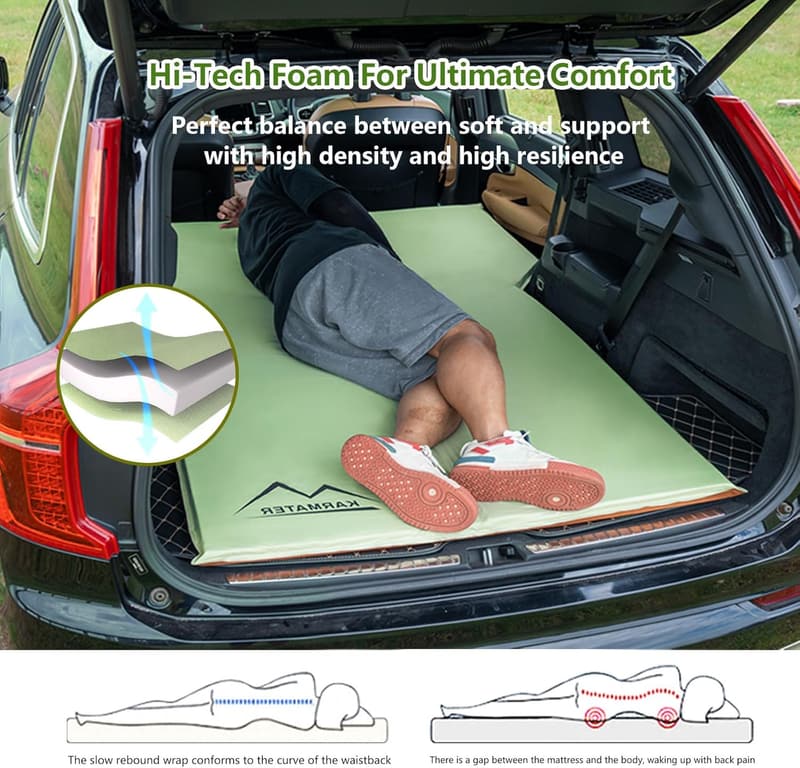 Self-Inflating Car Mattress with Pillow for Camping