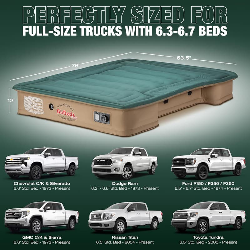 Pro3 Series 6.5ft Truck Bed Air Mattress for Camping