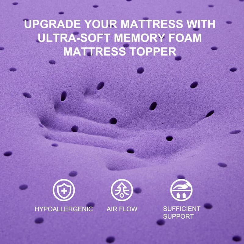 Gel Memory Foam Mattress Topper - Twin Size, CertiPUR-US Certified