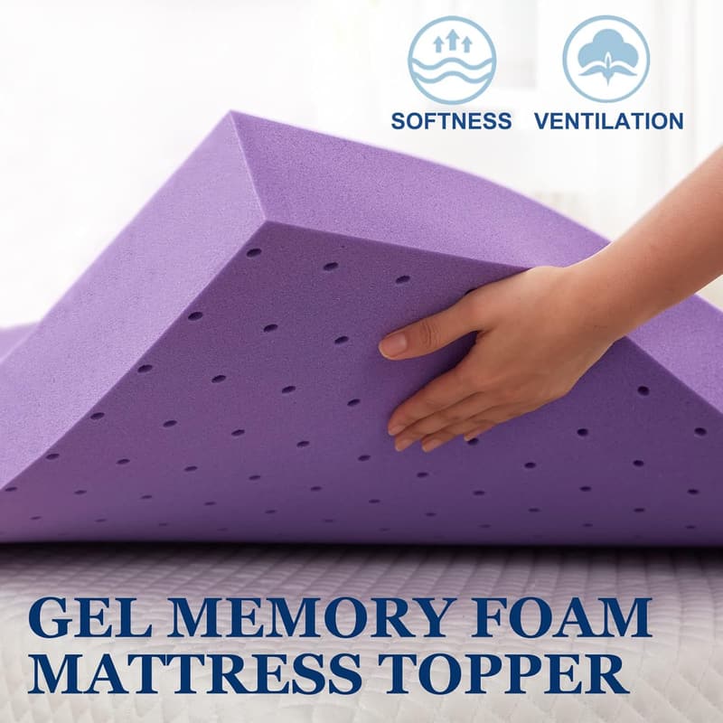Gel Memory Foam Mattress Topper - Twin Size, CertiPUR-US Certified