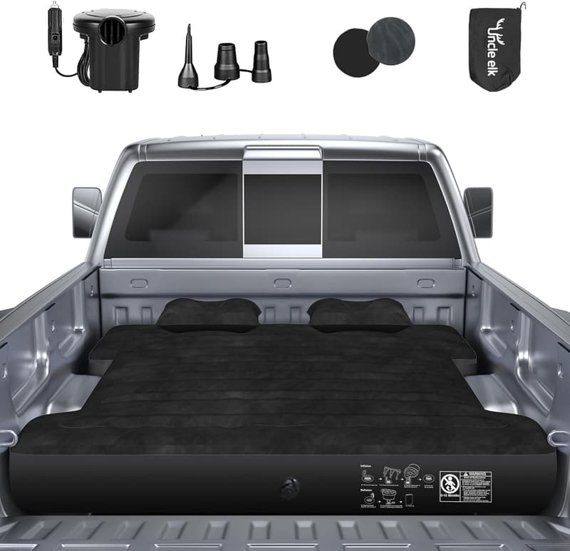 Inflatable Air Mattress for Full-Size Truck Beds with Pump & Pillows