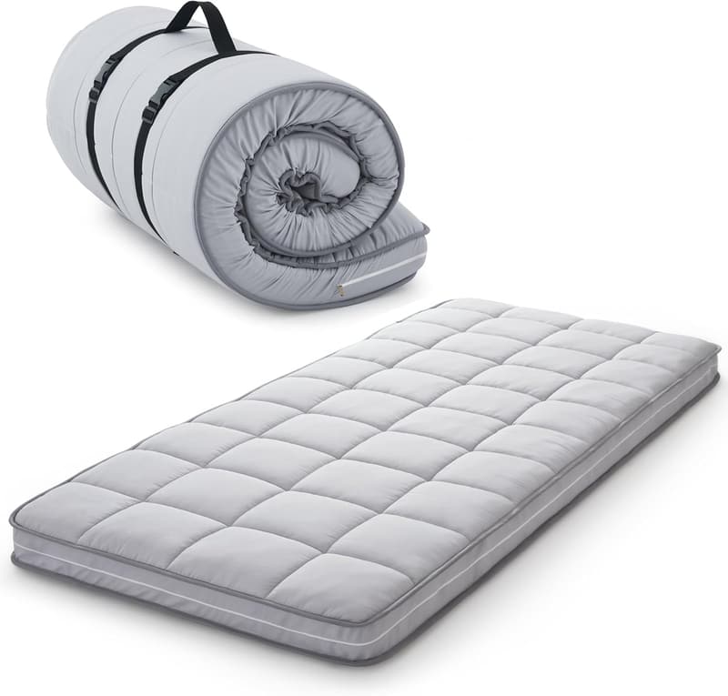 Portable 4-Inch Narrow Twin Gel Memory Foam Mattress Topper