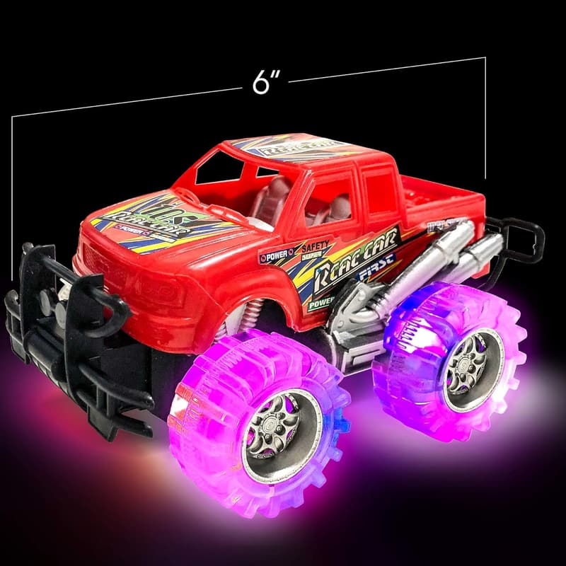 Light-Up Monster Truck Toy Set for Kids, 4-Pack