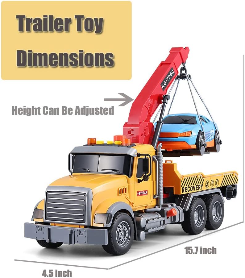 Large Rescue Tow Truck Toy for Boys Ages 4+, 15