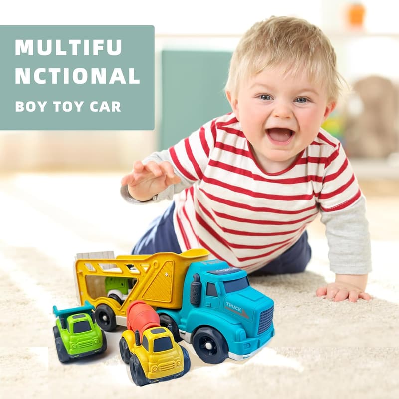 4-in-1 Toddler Truck Toy Set – BPA-Free Birthday Gift