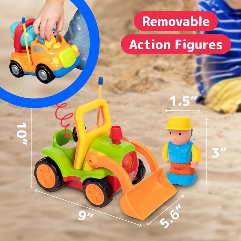 Remote Control Cars Set for Toddlers - Truck & Tractor Toys