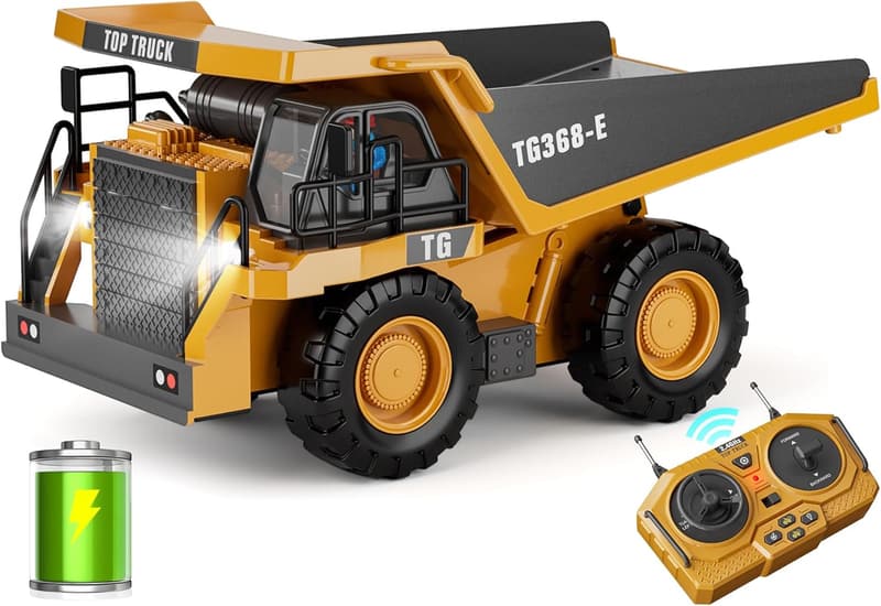 Remote Control Dump Truck Toy with Rechargeable Battery - Perfect Gift for Kids Aged 3-12