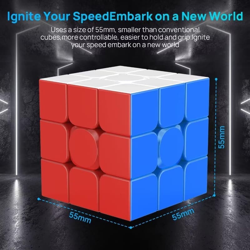 Professional Magnetic Speed Cube 3x3 - Stickerless Puzzle Toy
